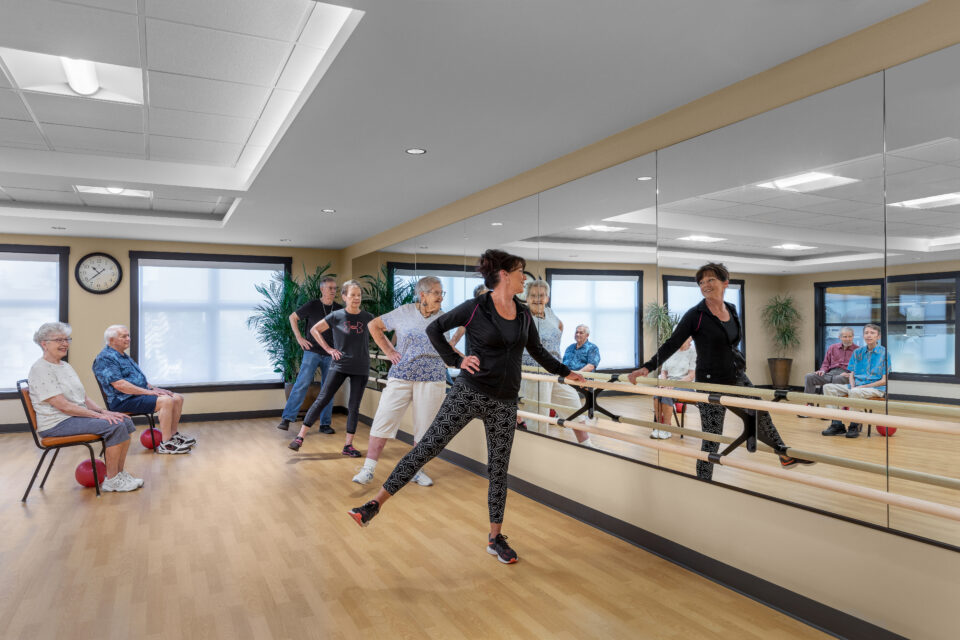 Reducing fall risk for seniors with exercise class at Dallas Retirement Village